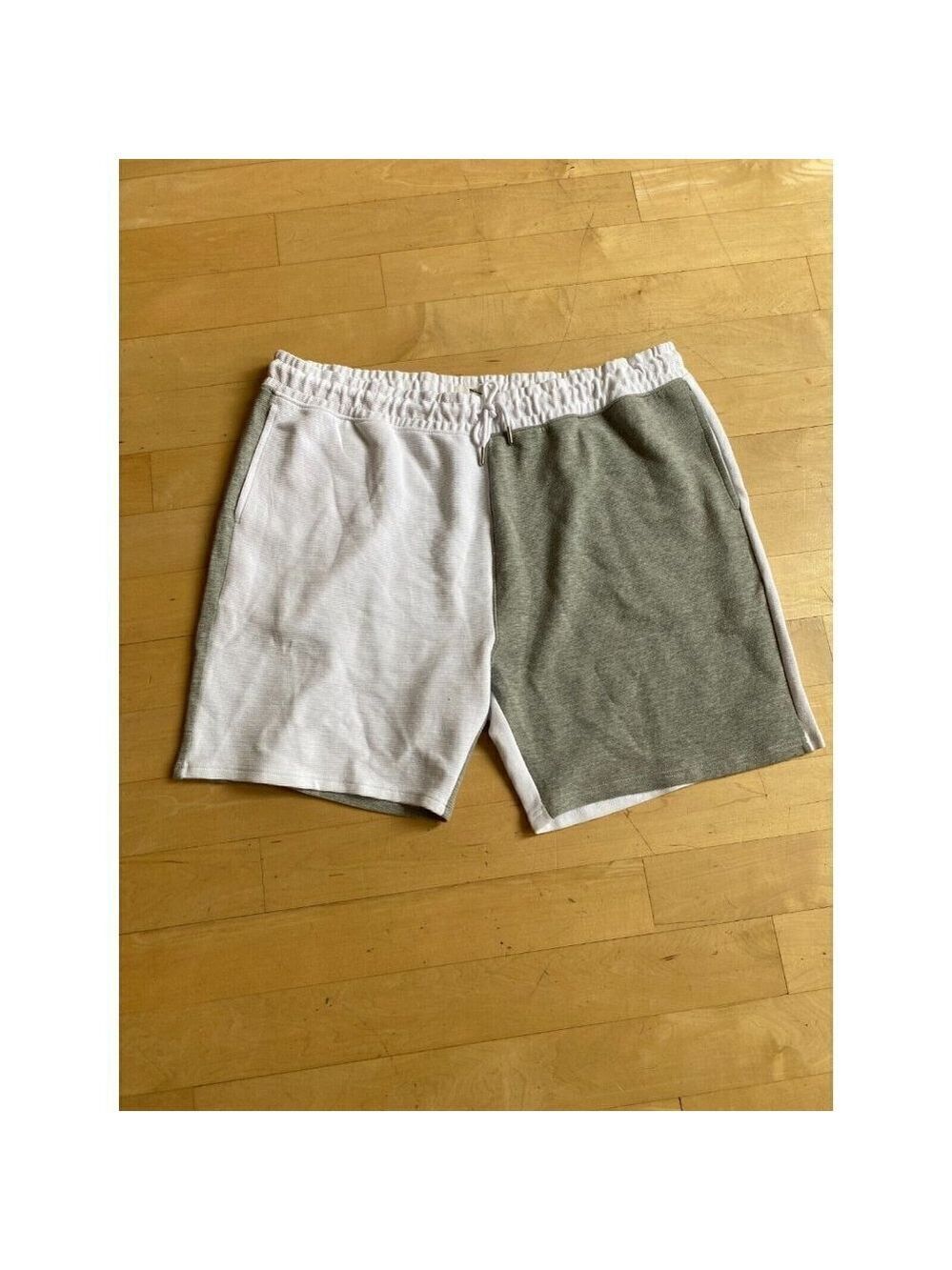 Bp "ottomna" colorblock white gray casual stretch shorts men's